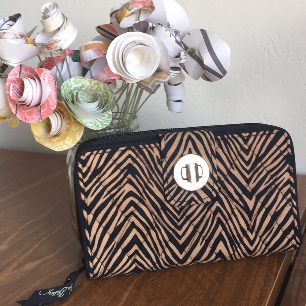 Vera Bradley Beige Zebra Print Wallet
